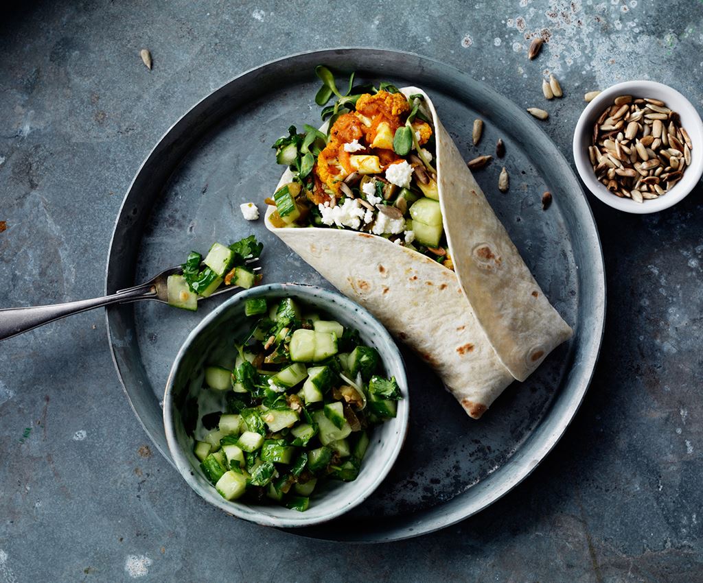 Vegetarisk fajita med sötpotatis